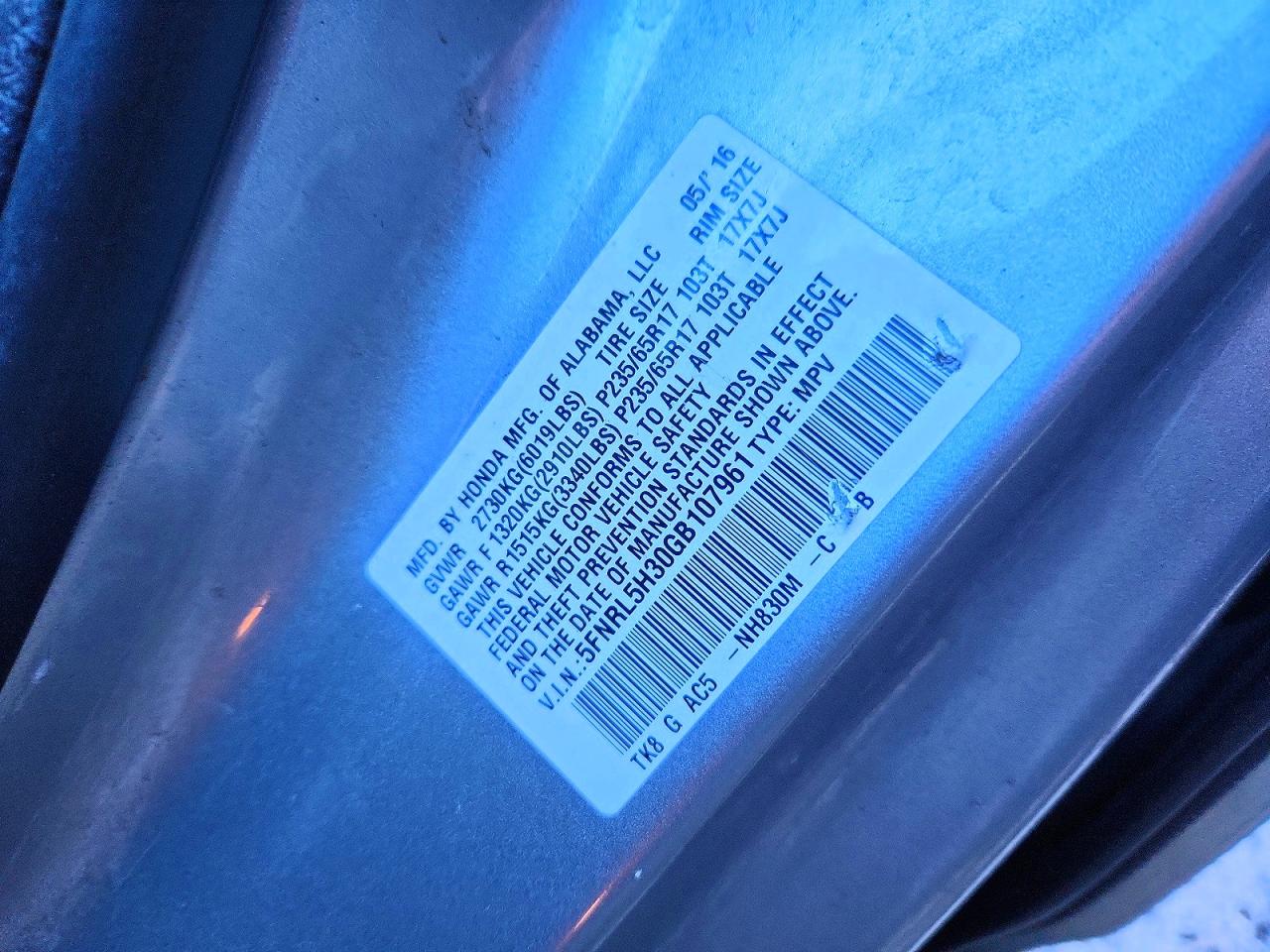 2016 HONDA ODYSSEY SE photo 13