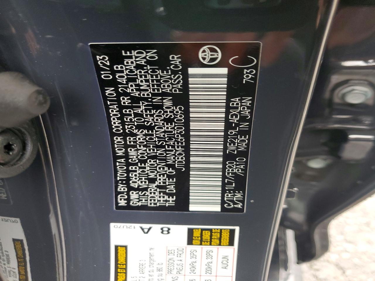 2023 TOYOTA COROLLA LE photo 23