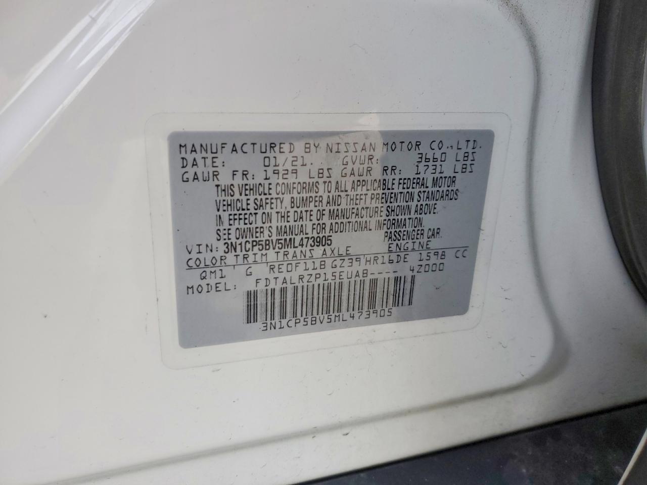 2021 NISSAN KICKS S photo 13