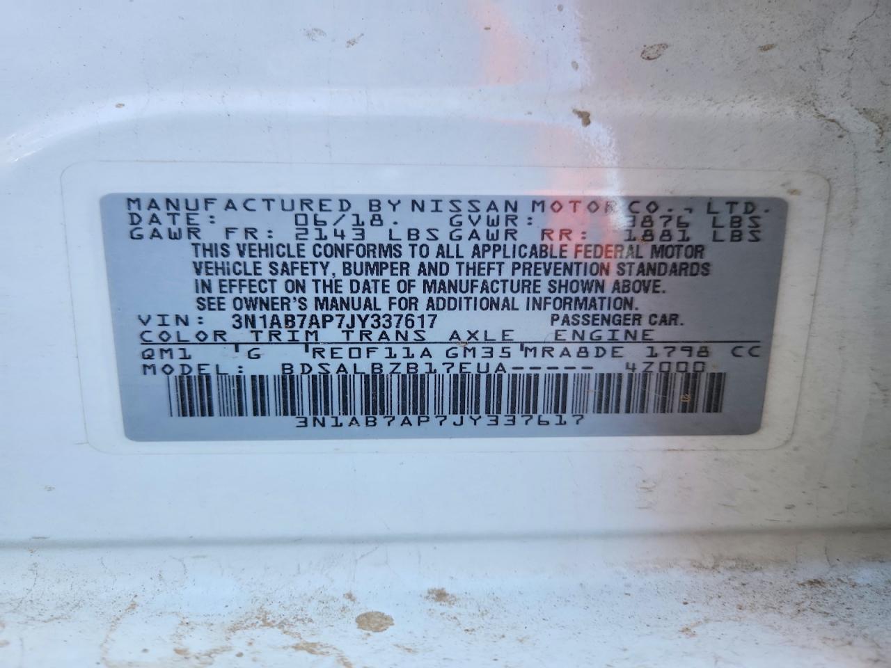 2018 NISSAN SENTRA S photo 12