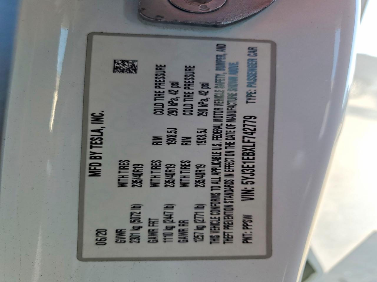 2020 TESLA MODEL 3 photo 12