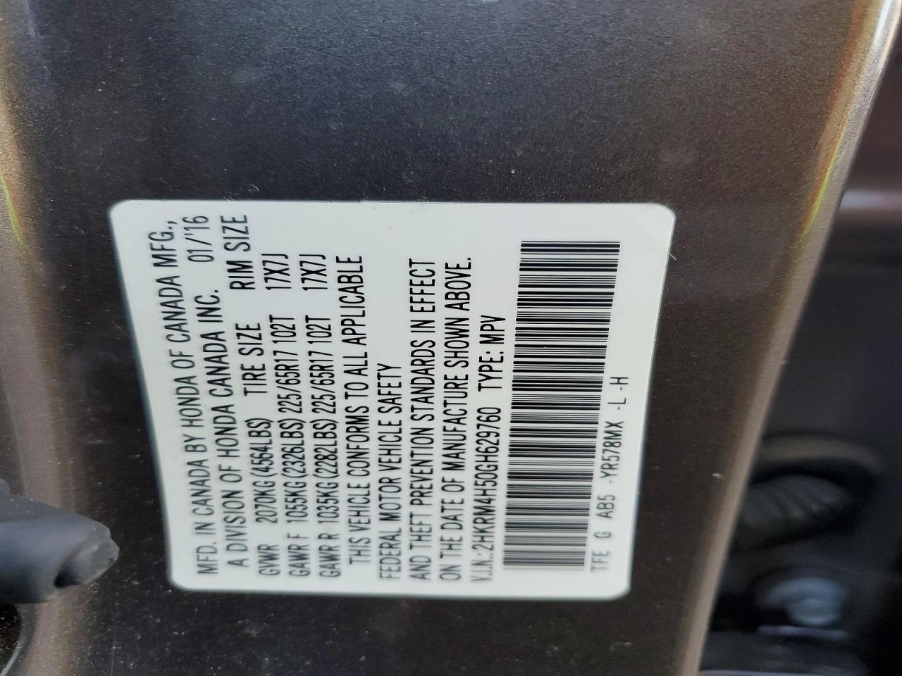 2016 HONDA CR-V EX photo 13