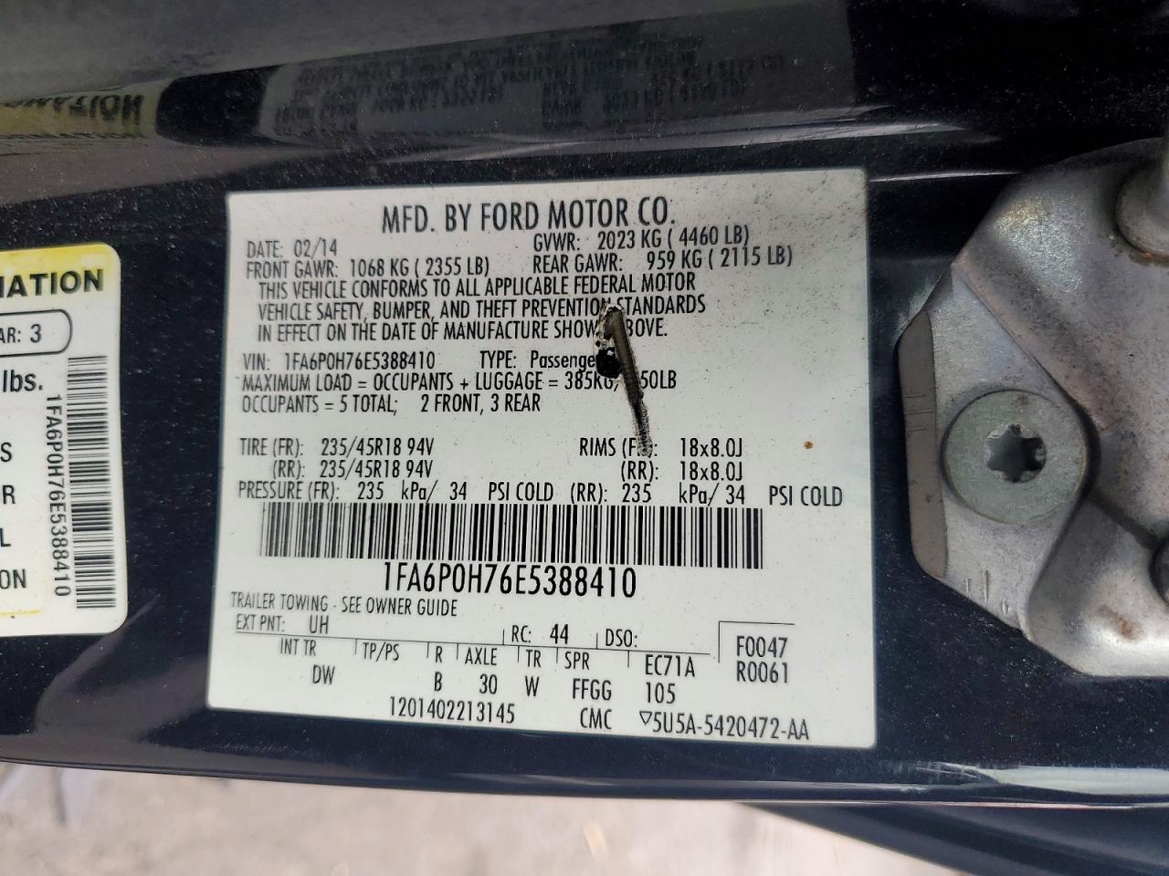 2014 FORD FUSION SE photo 12