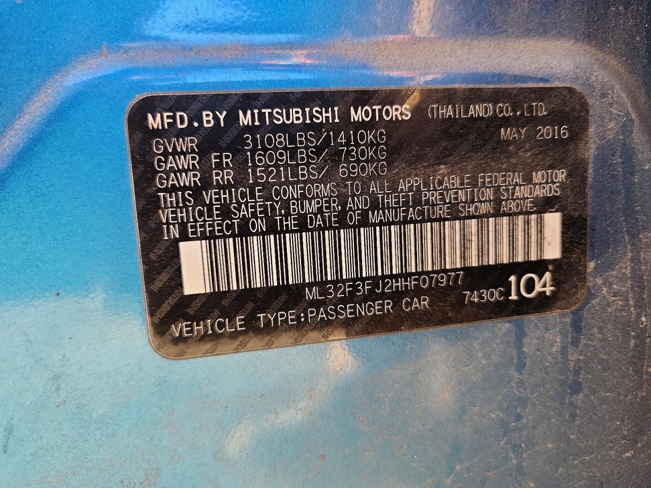 2017 MITSUBISHI MIRAGE G4 ES photo 12