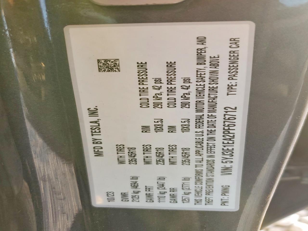 2023 TESLA MODEL 3 photo 12