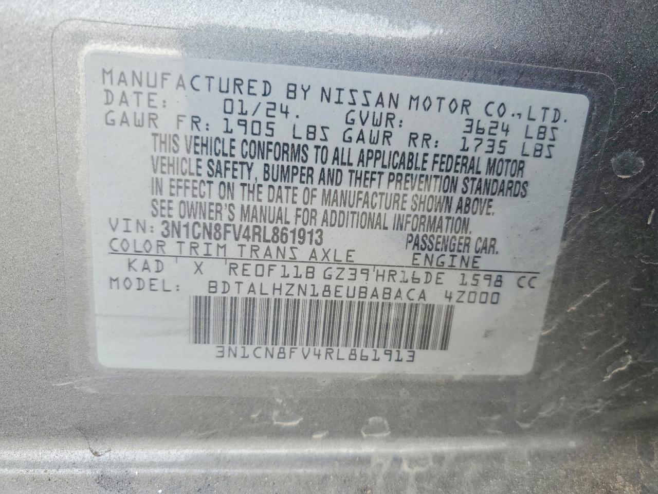2024 NISSAN VERSA SR photo 12