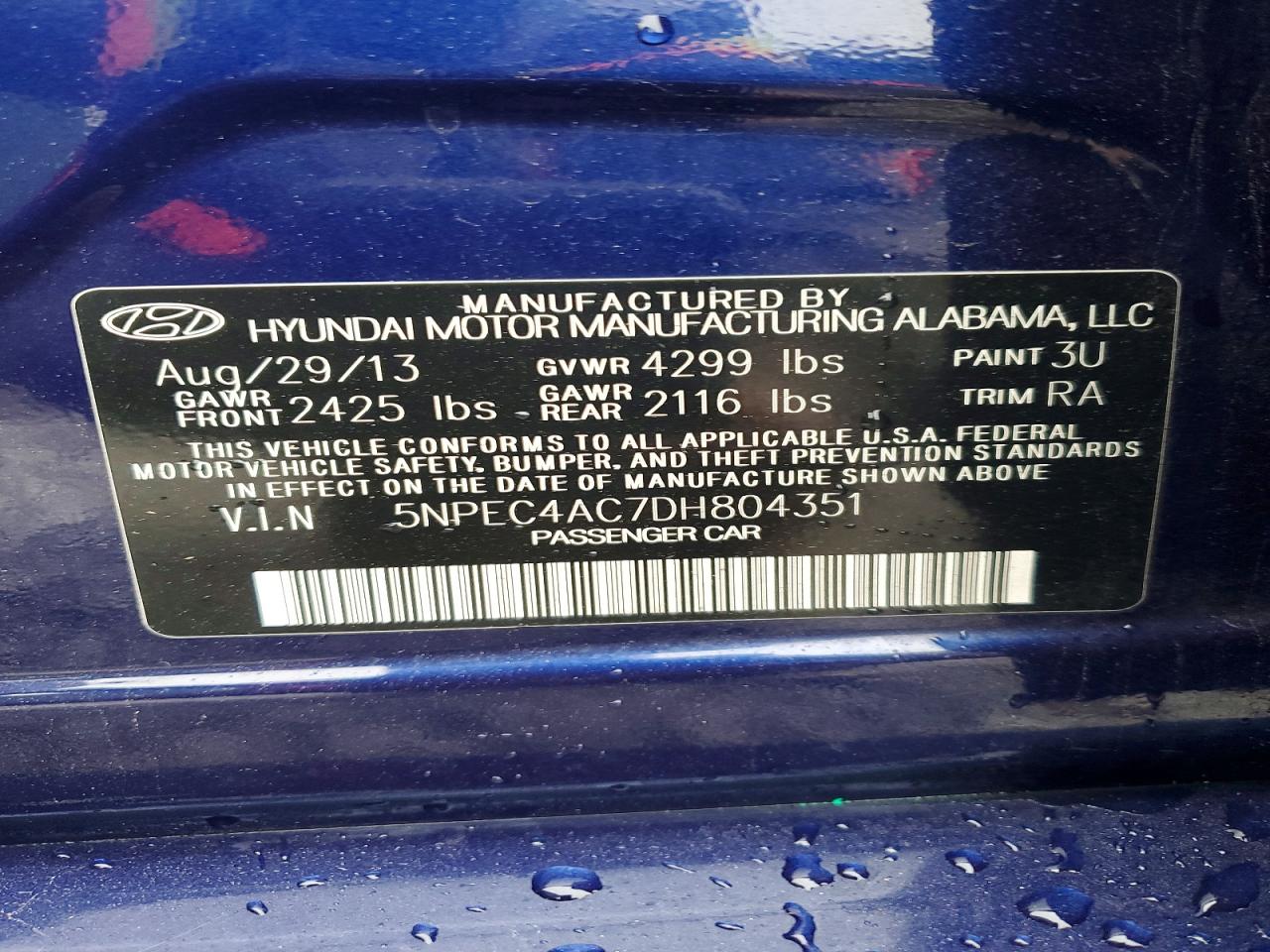 2013 HYUNDAI SONATA SE photo 12