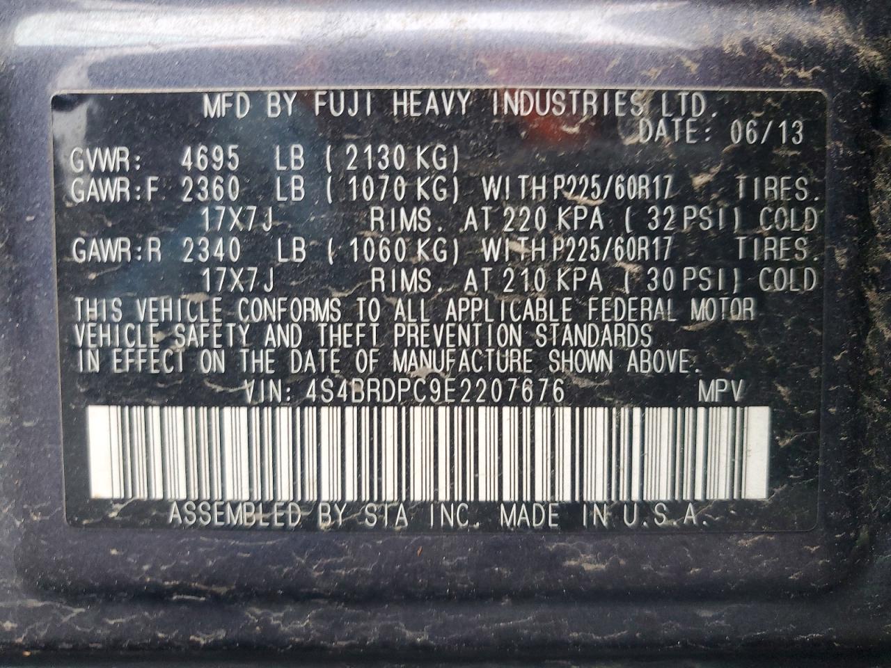 2014 SUBARU OUTBACK 3.6R LIMITED photo 13