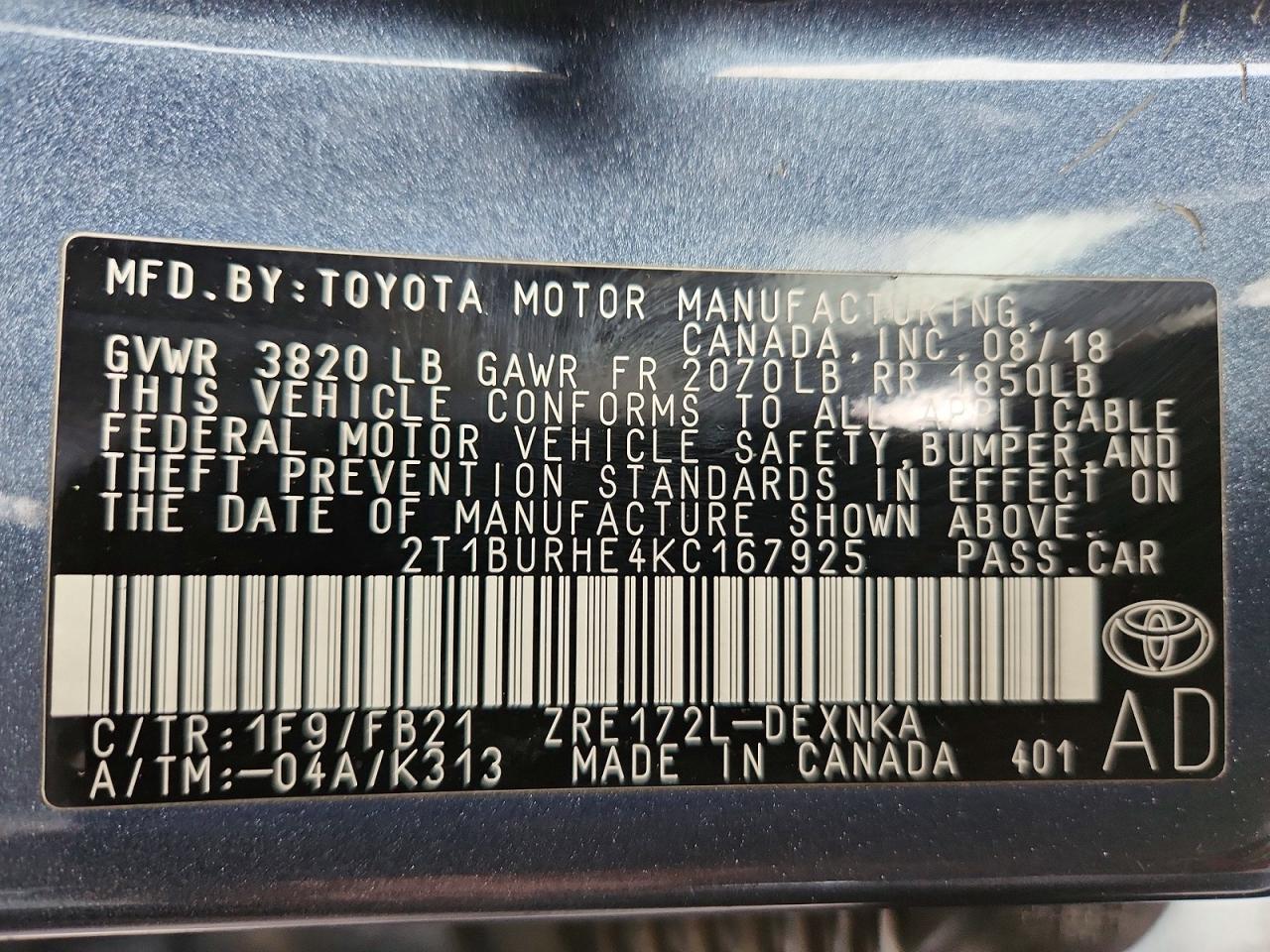 2019 TOYOTA COROLLA L photo 34