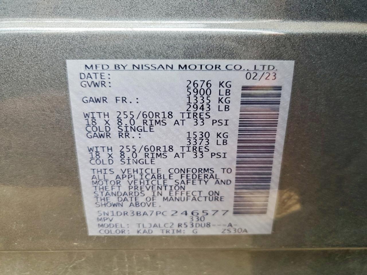 2023 NISSAN PATHFINDER SV photo 25