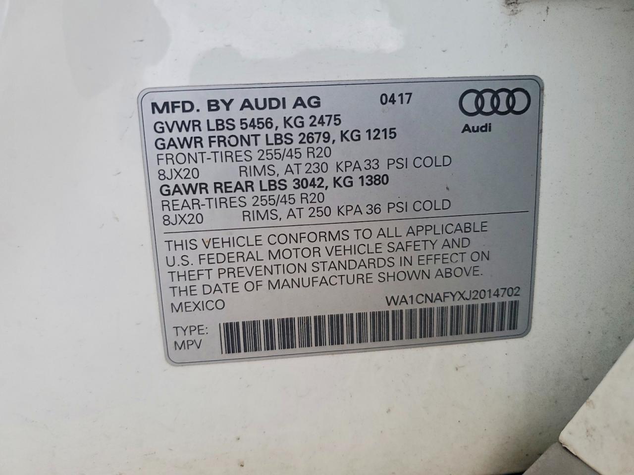 2018 AUDI Q5 PRESTIGE photo 13