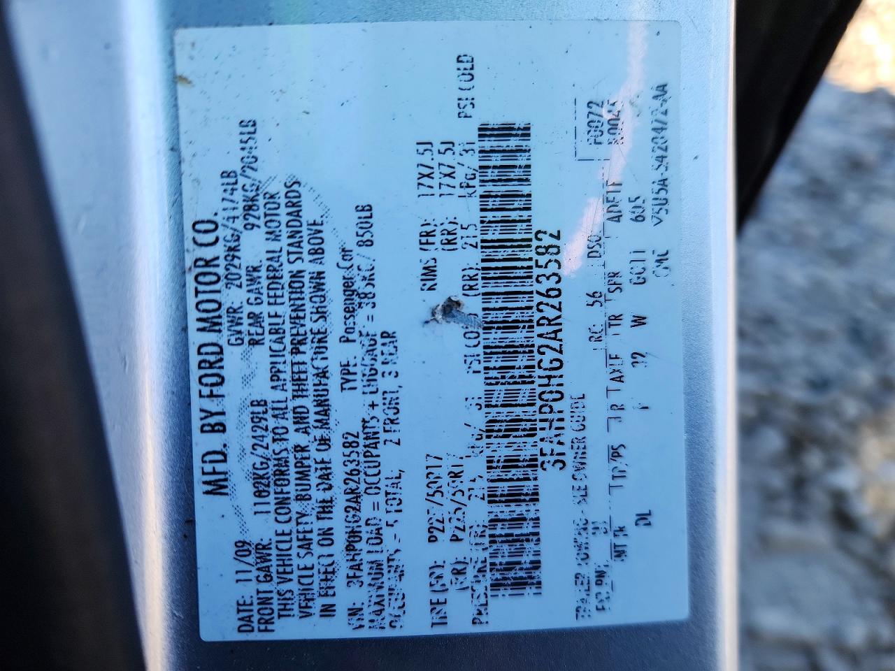 2010 FORD FUSION SE photo 12
