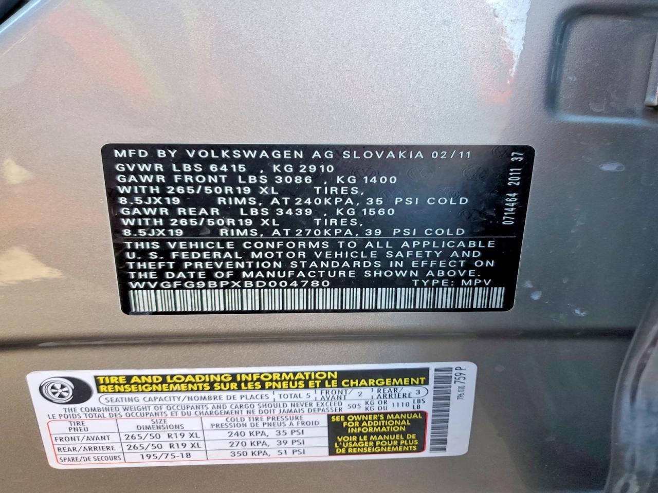 2011 VOLKSWAGEN TOUAREG HYBRID photo 13