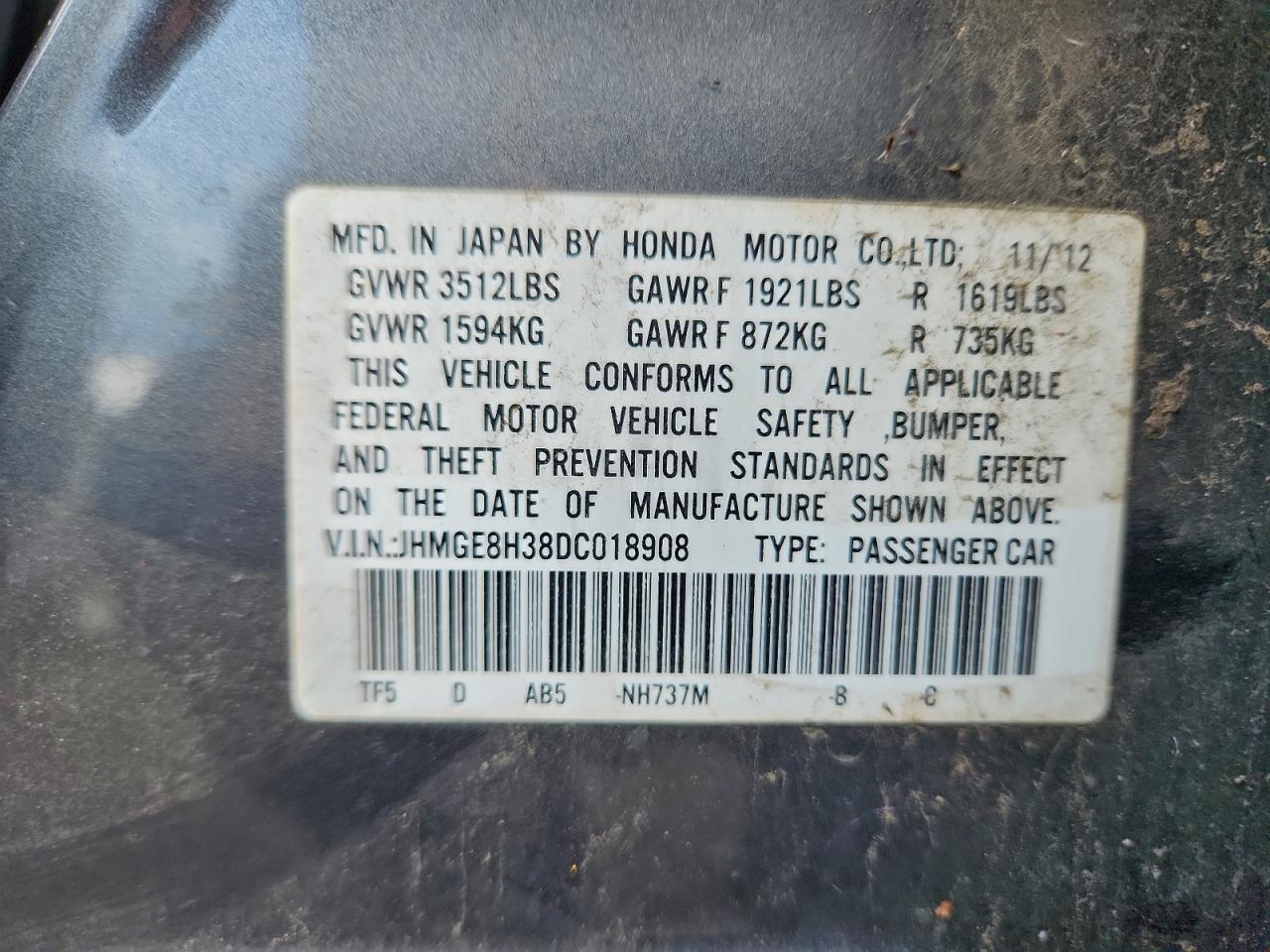 2013 HONDA FIT photo 12