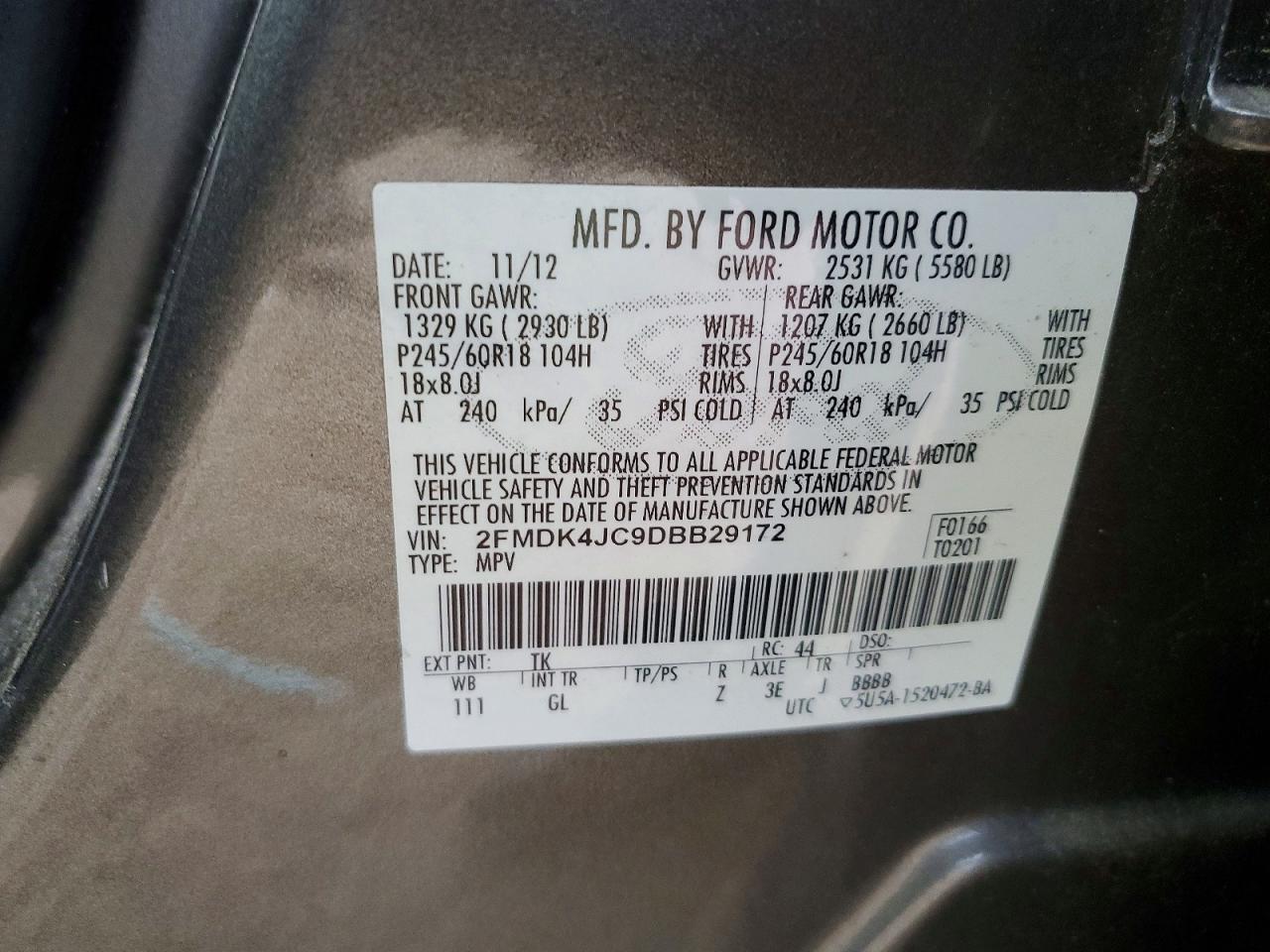 2013 FORD EDGE SEL photo 13
