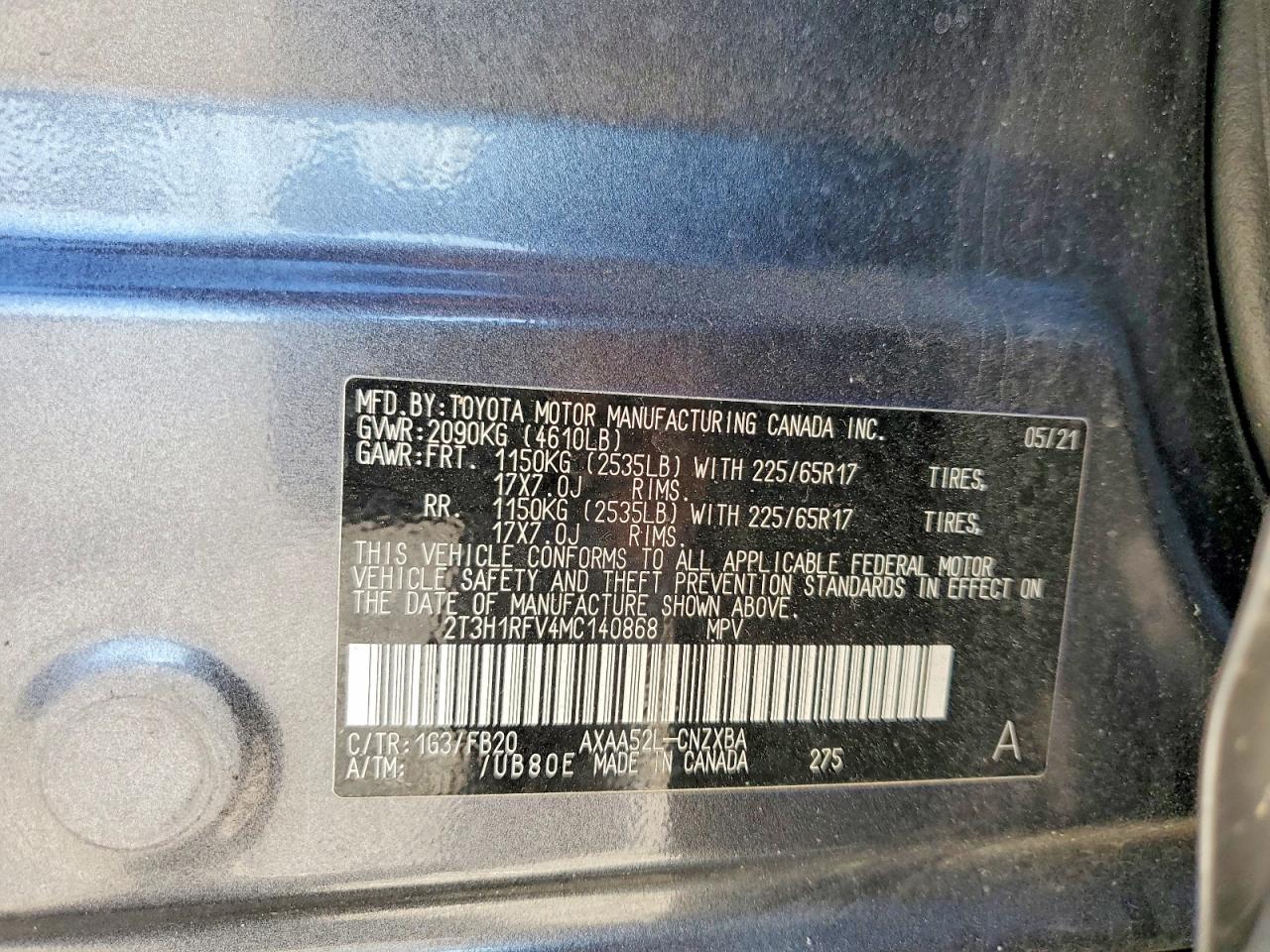 2021 TOYOTA RAV4 LE photo 12