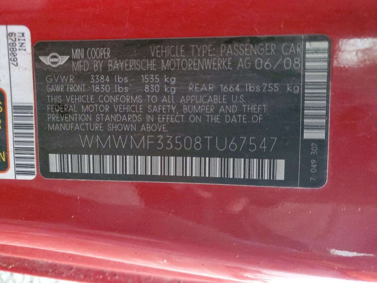 2008 MINI COOPER photo 12