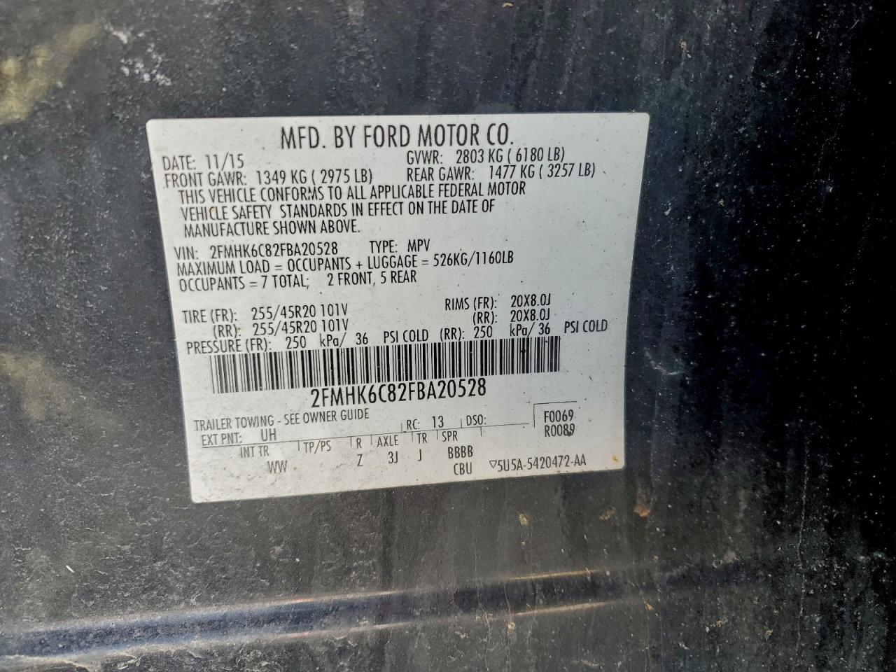 2015 FORD FLEX SEL photo 13