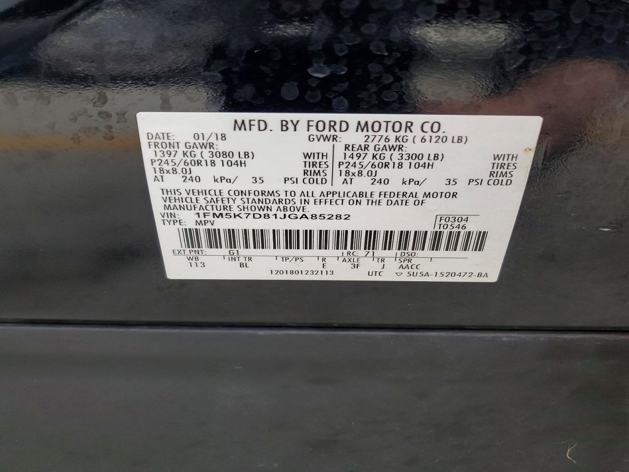 2018 FORD EXPLORER XLT photo 14
