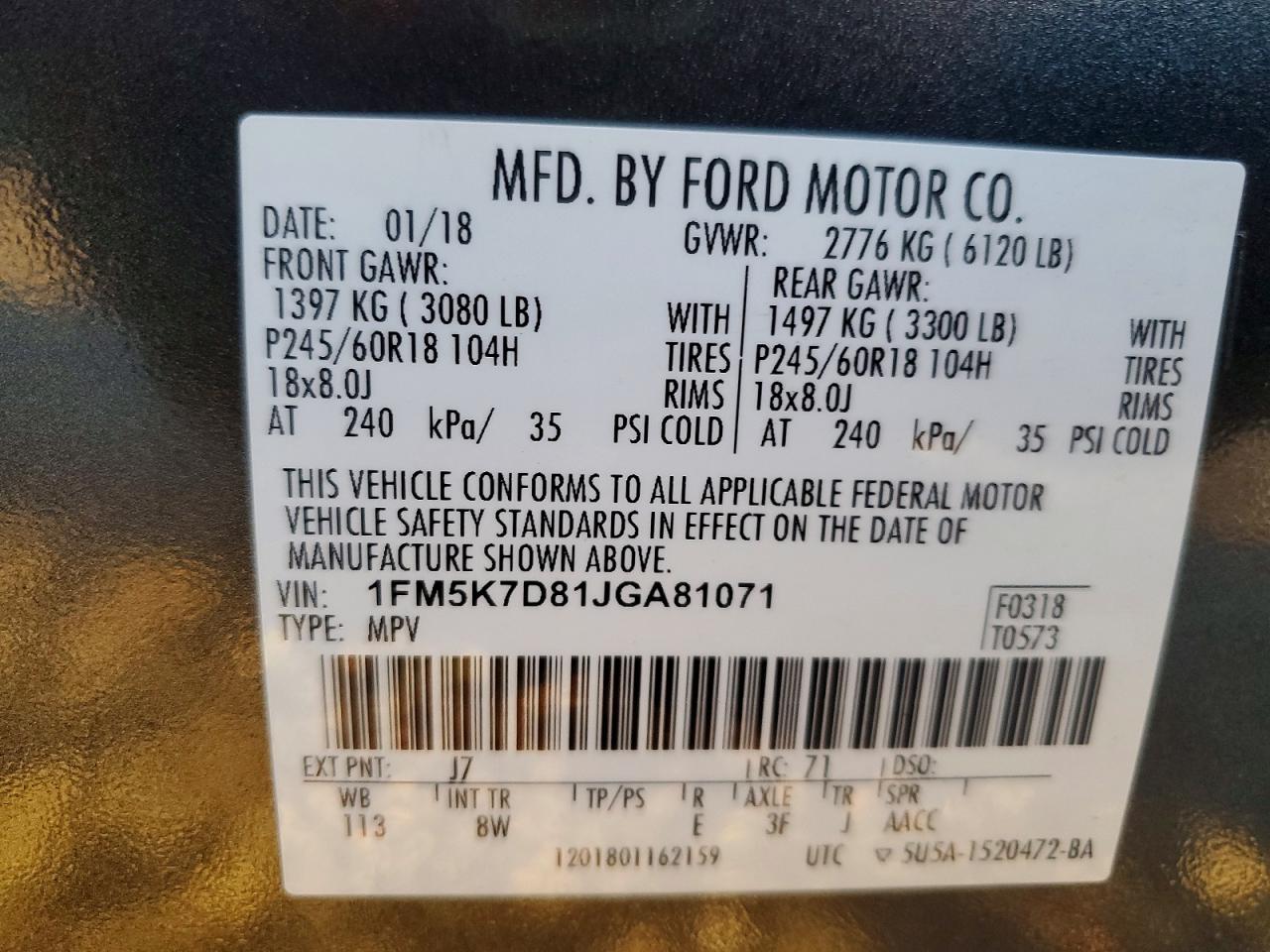 2018 FORD EXPLORER XLT photo 13
