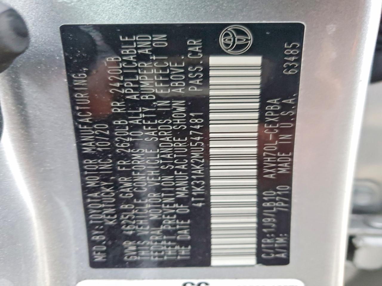 2021 TOYOTA CAMRY XSE photo 12