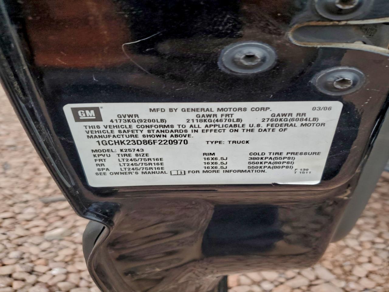 2006 CHEVROLET SILVERADO K2500 HEAVY DUTY photo 12