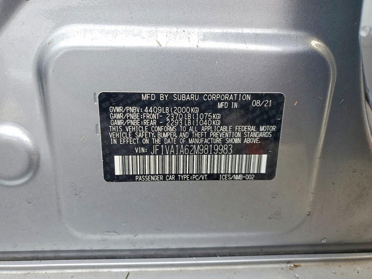 2021 SUBARU WRX photo 12