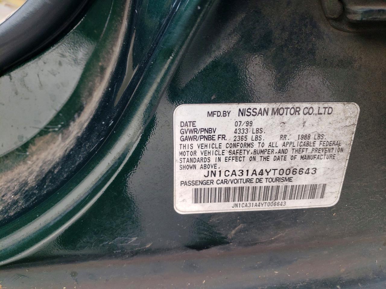 2000 NISSAN MAXIMA GLE photo 12