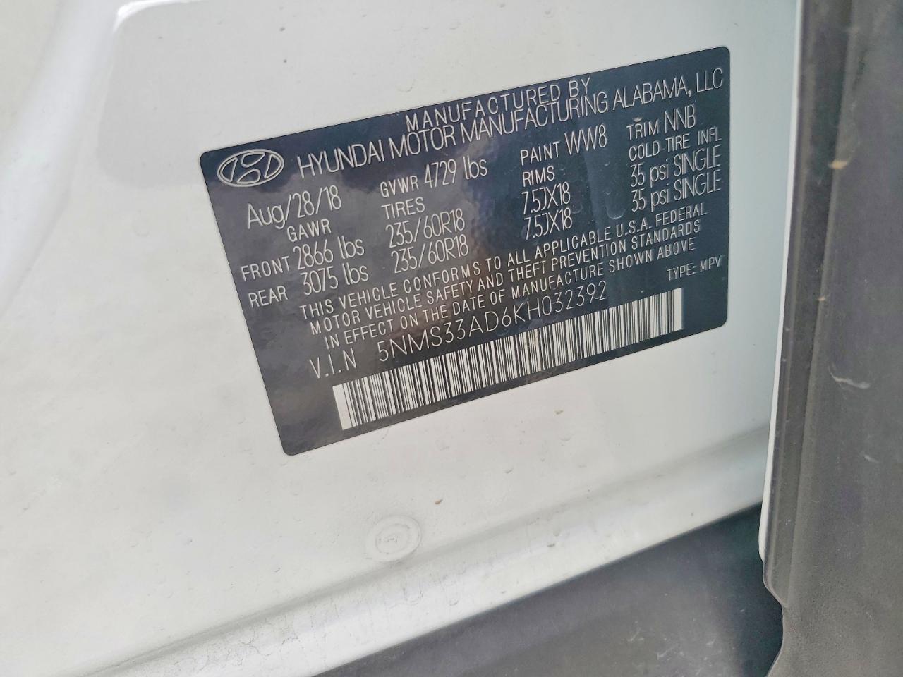 2019 HYUNDAI SANTA FE SEL photo 14