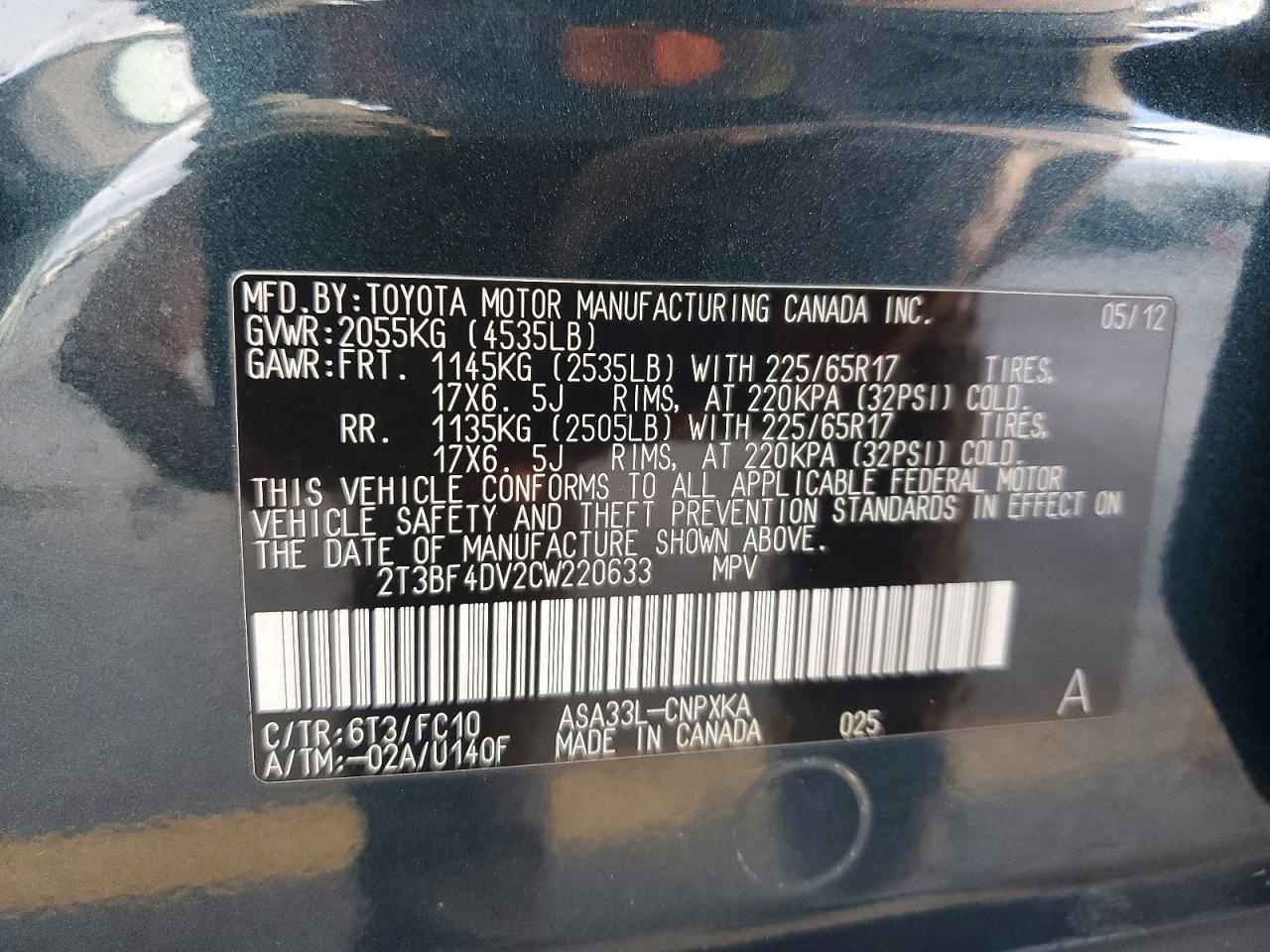 2012 TOYOTA RAV4 BASE photo 13