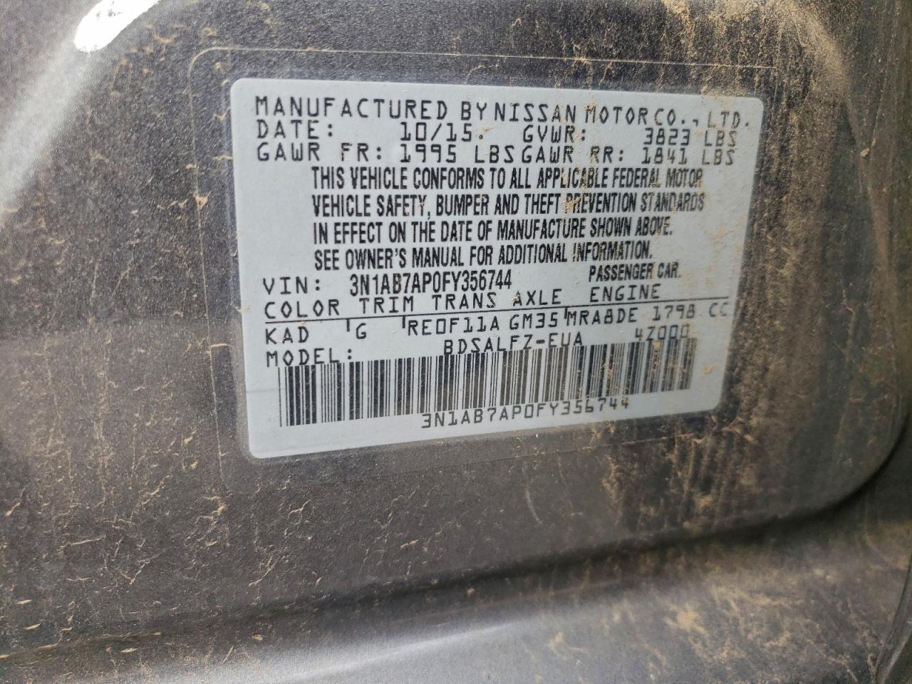 2015 NISSAN SENTRA S photo 12