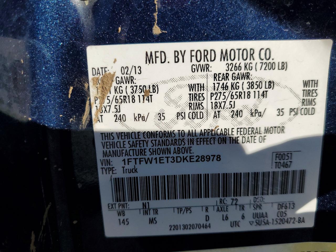 2013 FORD F150 SUPERCREW photo 12