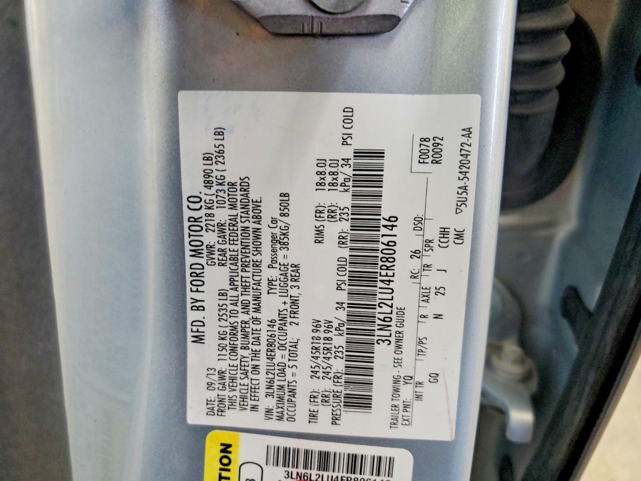 2014 LINCOLN MKZ HYBRID photo 12