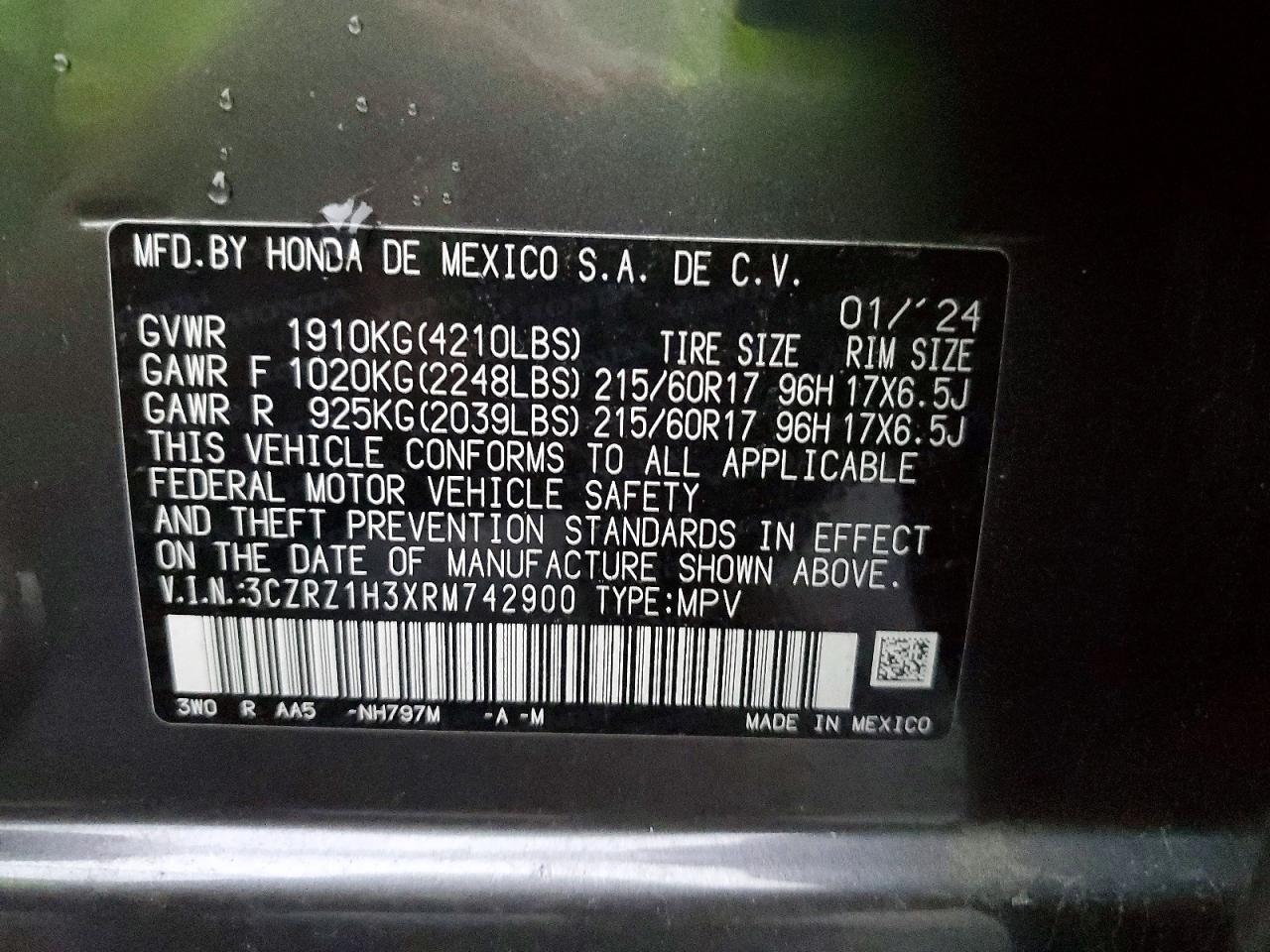2024 HONDA HR-V LX photo 13
