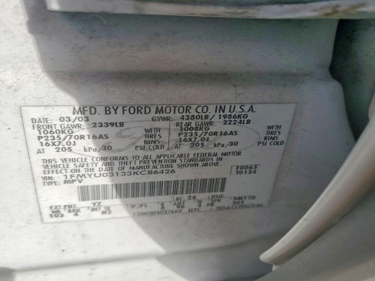 2003 FORD ESCAPE XLT photo 13