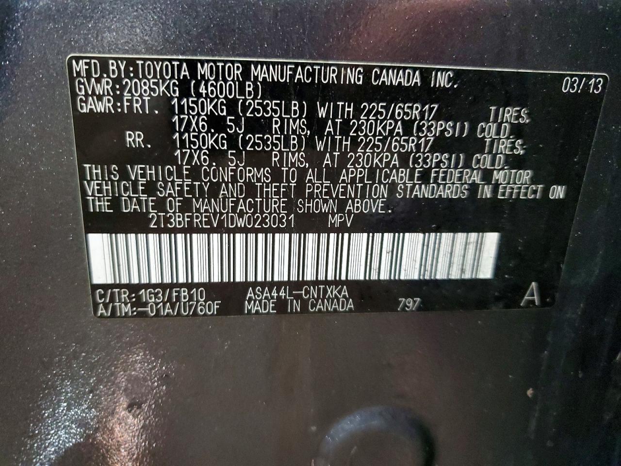 2013 TOYOTA RAV4 LE photo 14