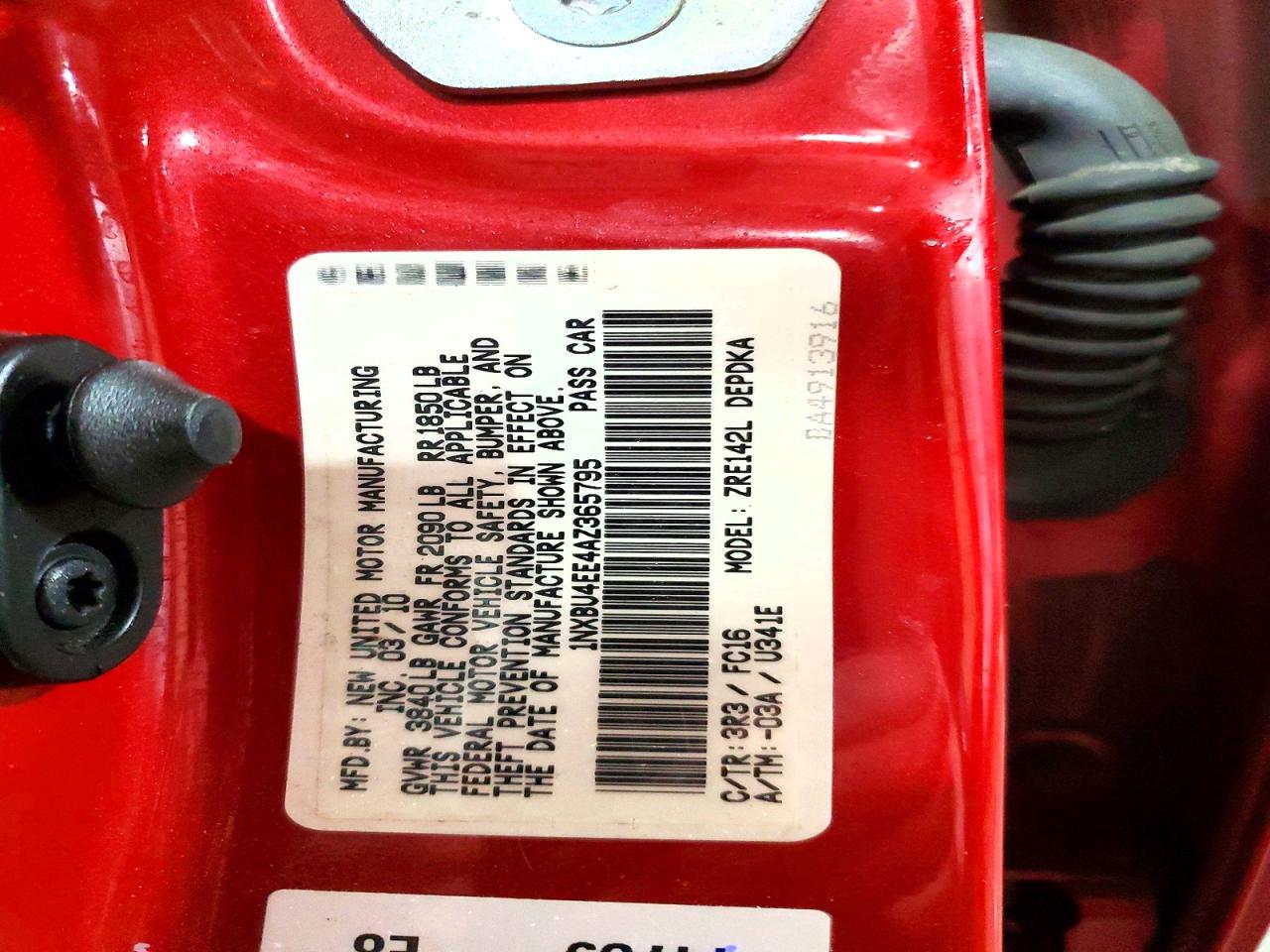 2010 TOYOTA COROLLA BASE photo 12