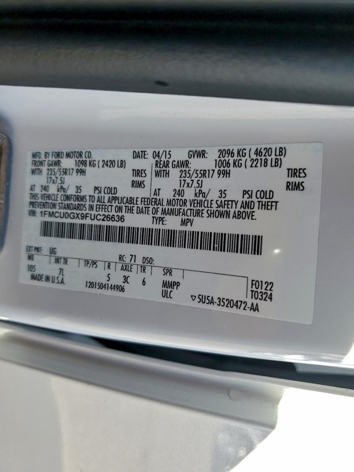 2015 FORD ESCAPE SE photo 12