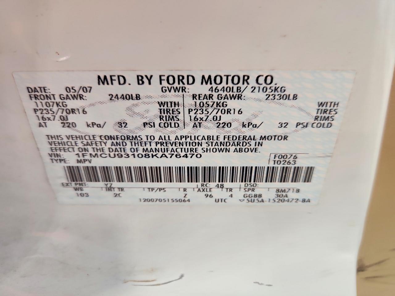 2008 FORD ESCAPE XLT photo 13