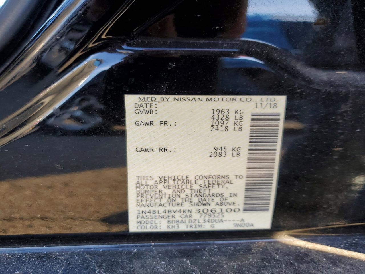 2019 NISSAN ALTIMA S photo 12
