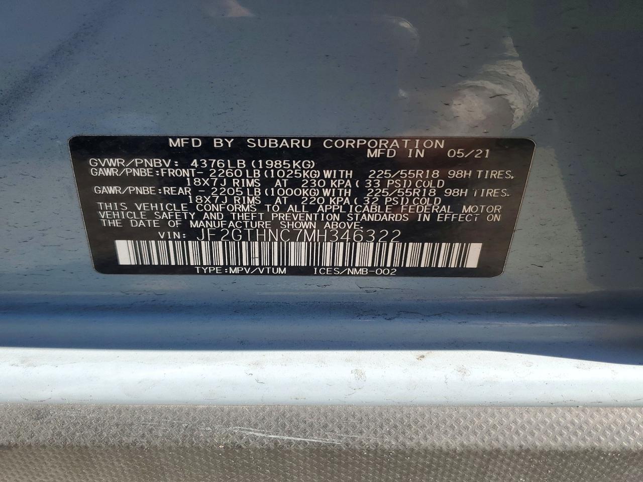 2021 SUBARU CROSSTREK LIMITED photo 13