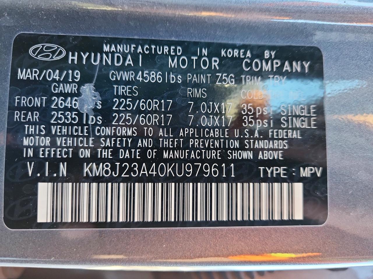 2019 HYUNDAI TUCSON photo 13