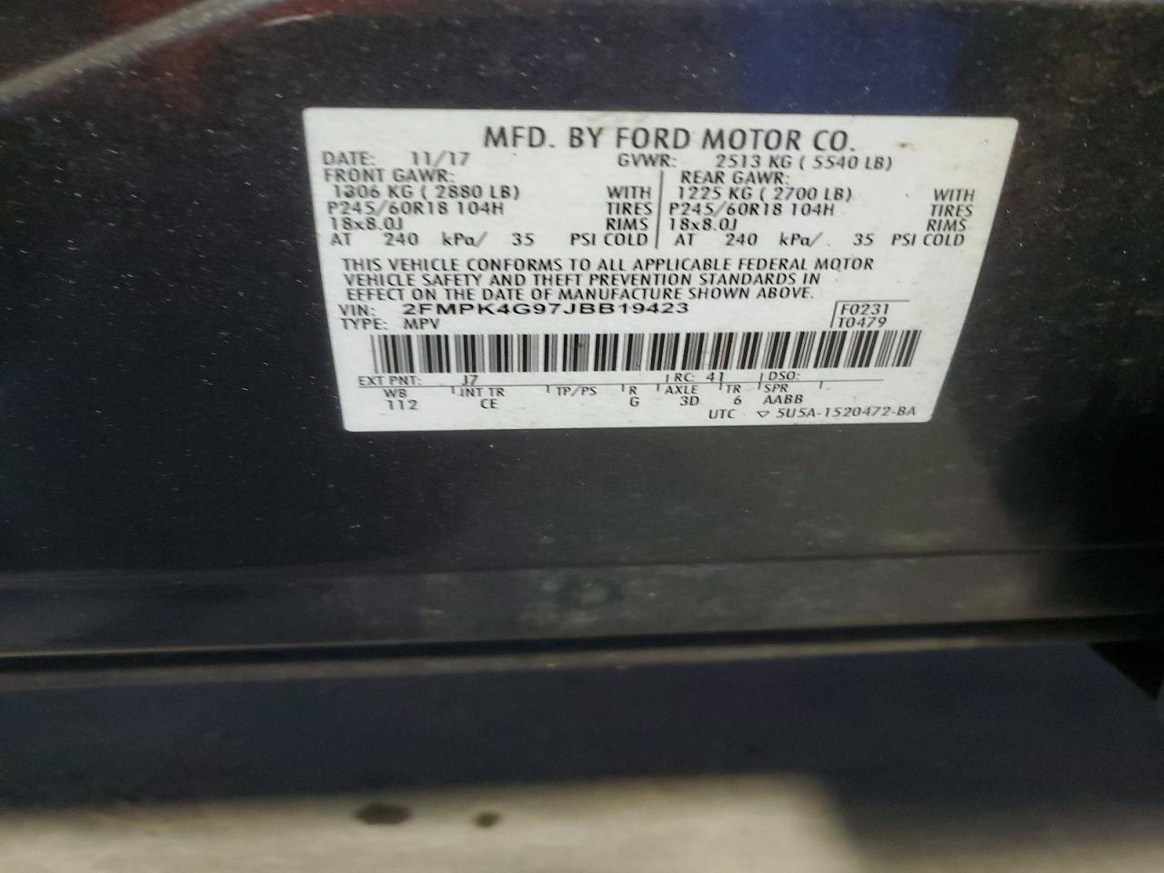 2018 FORD EDGE SE photo 13