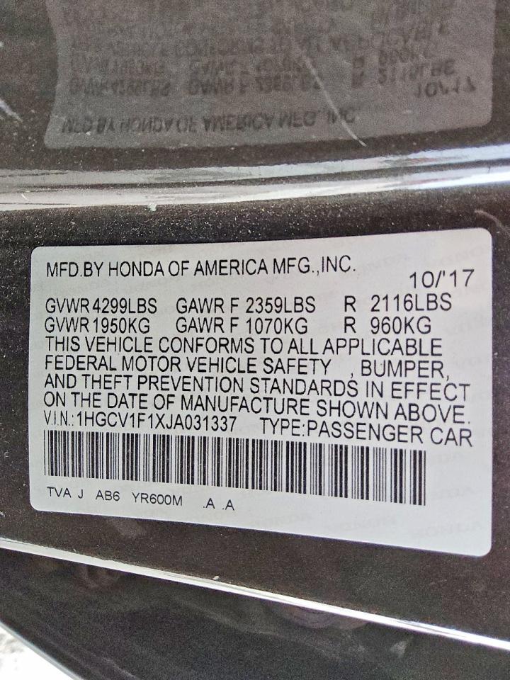 2018 HONDA ACCORD LX photo 13