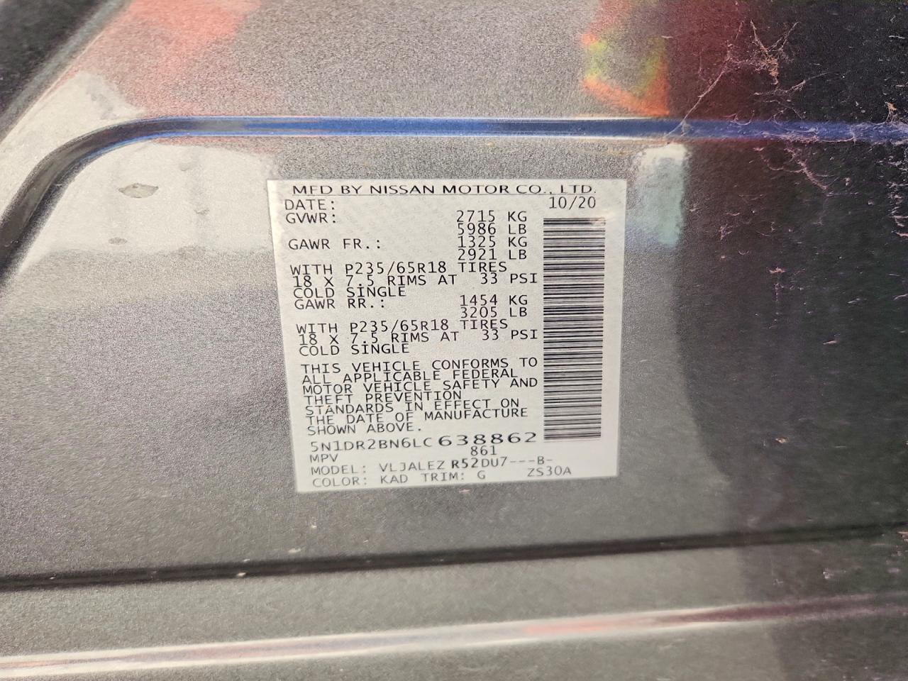 2020 NISSAN PATHFINDER SV photo 13