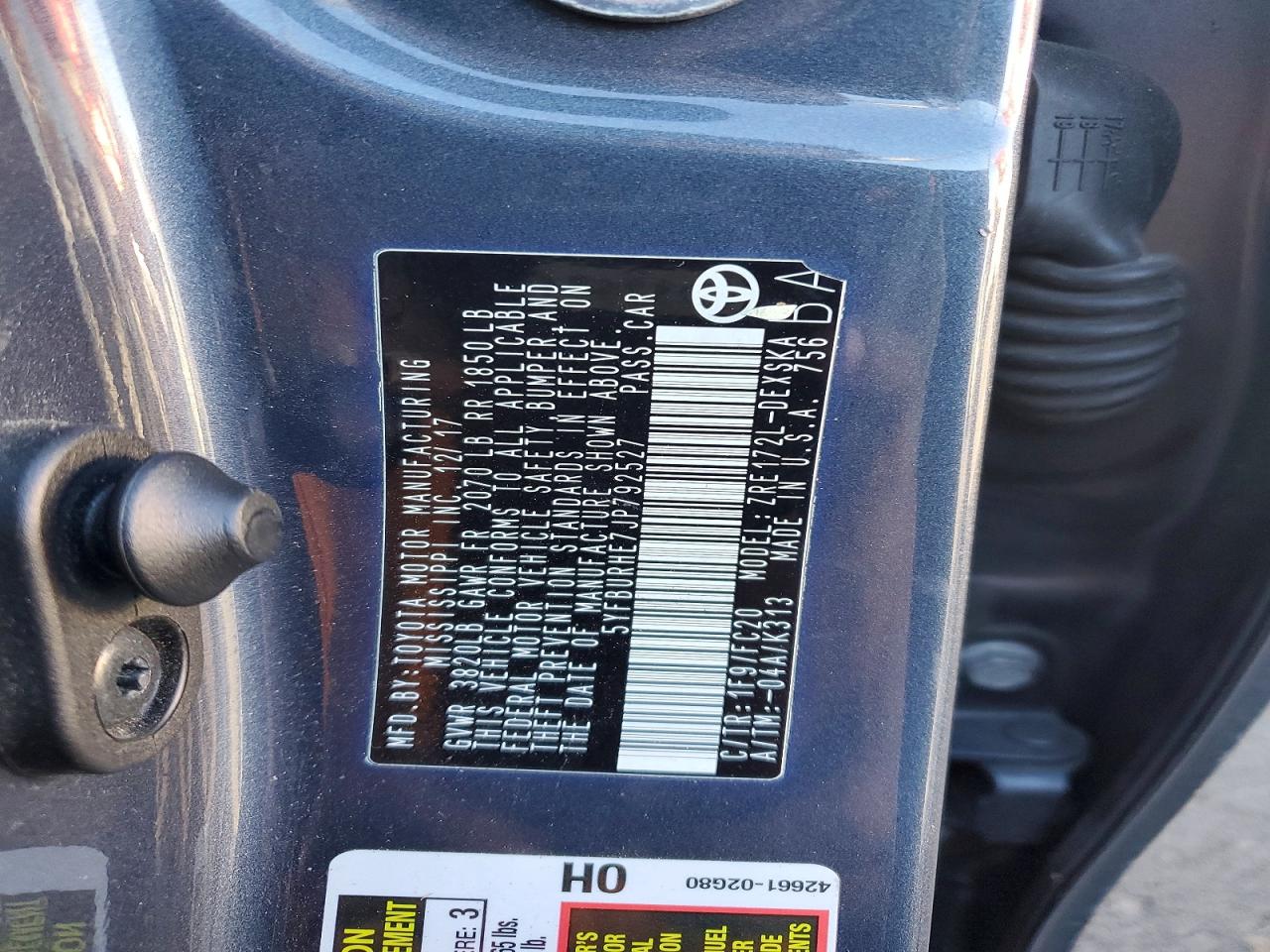 2018 TOYOTA COROLLA L photo 12