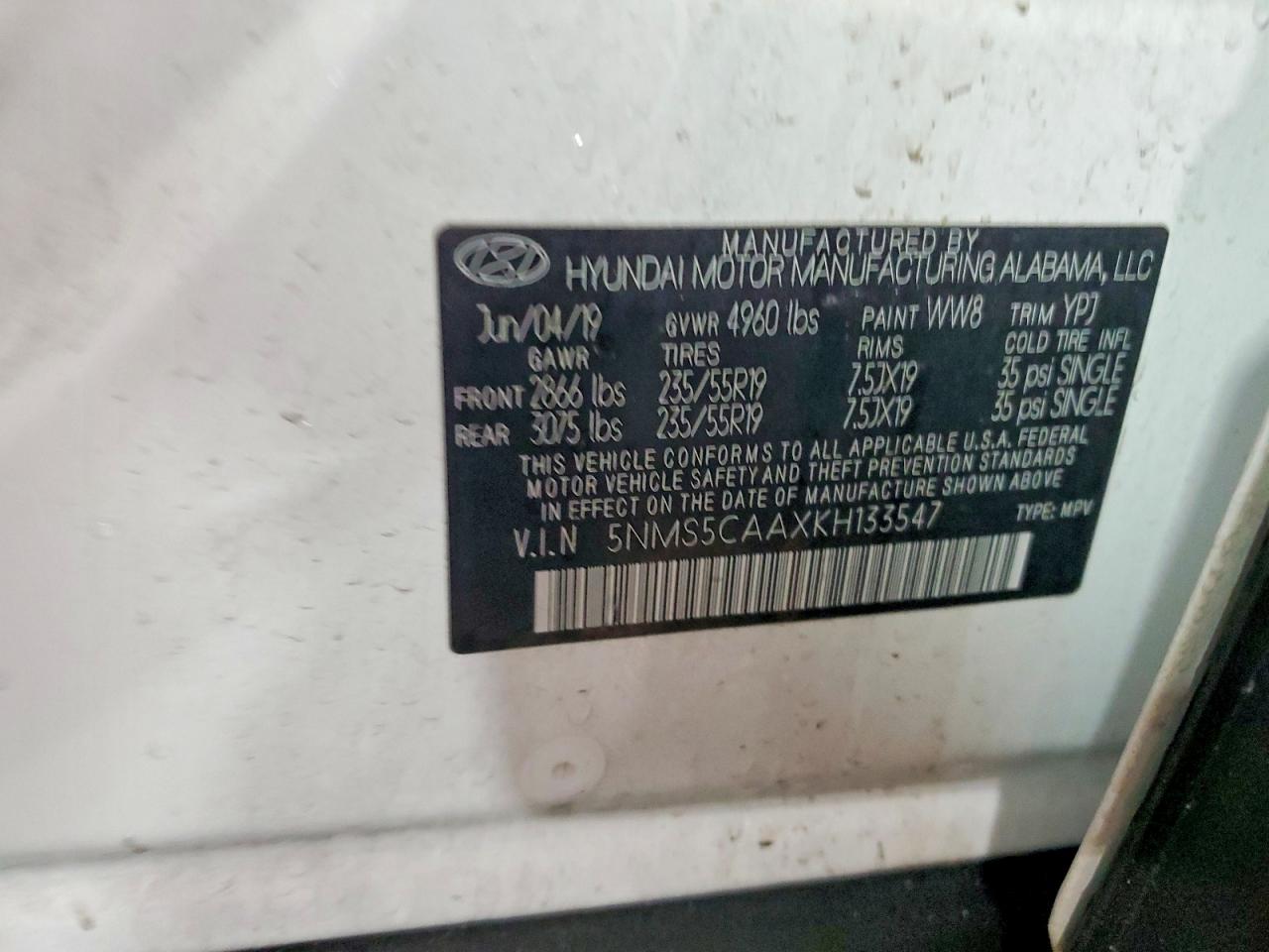 2019 HYUNDAI SANTA FE LIMITED photo 25