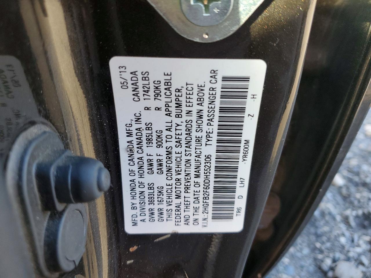 2013 HONDA CIVIC HF photo 13