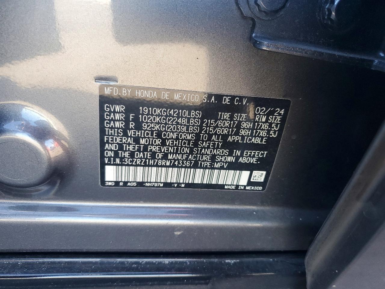 2024 HONDA HR-V EXL photo 12