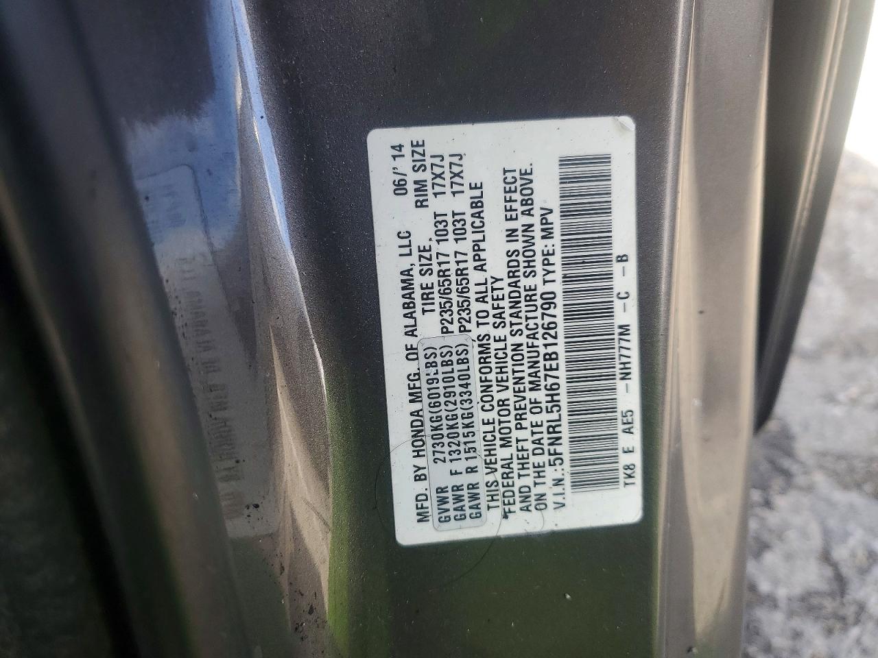 2014 HONDA ODYSSEY EXL photo 13